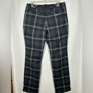 Nike Golf Tour Performance DRI-FIT Plaid Pants Size 8 grey black White
